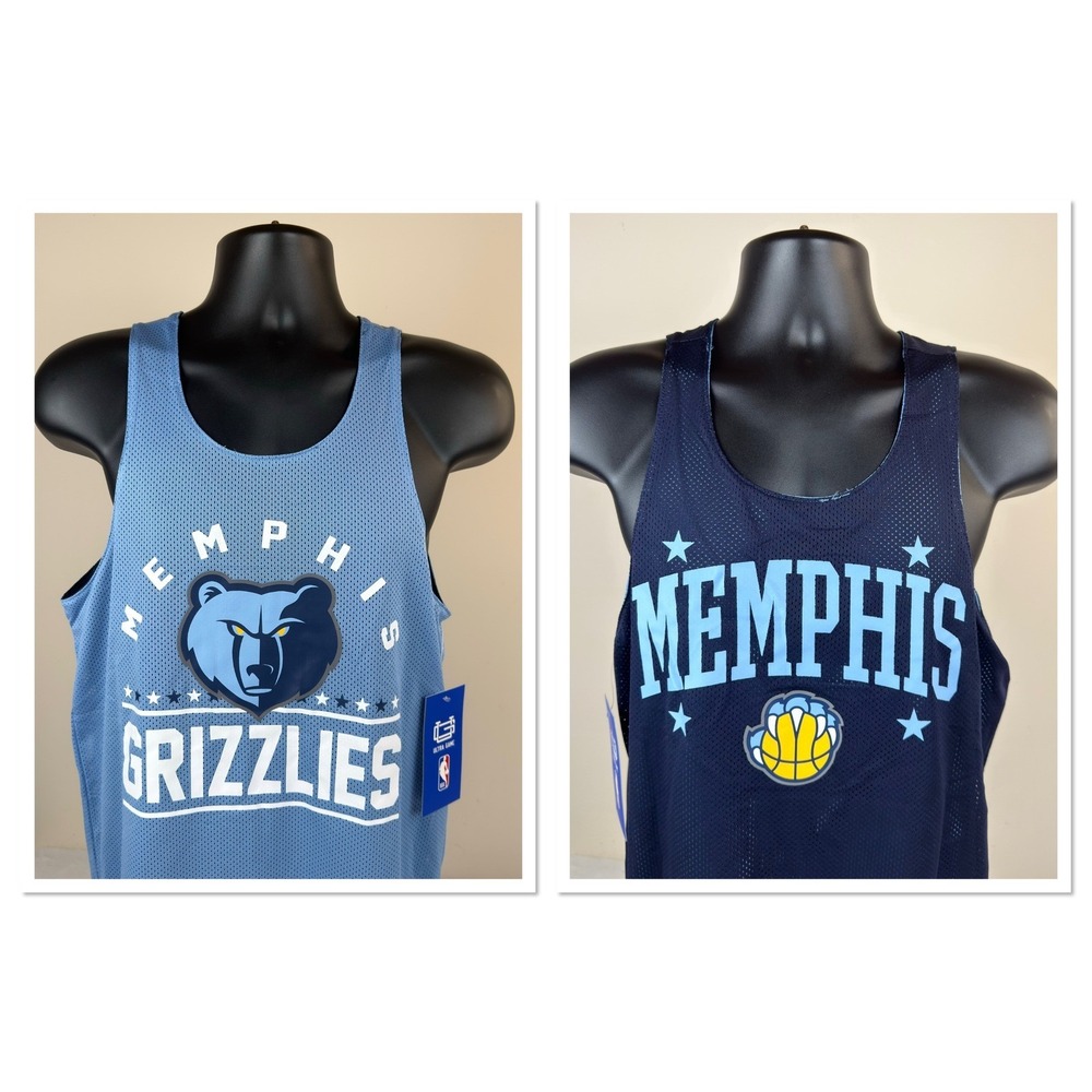 NBA Memphis Grizzlies Reversible Mesh Tank Top Ultra Game Blue‎ Navy Mens Medium